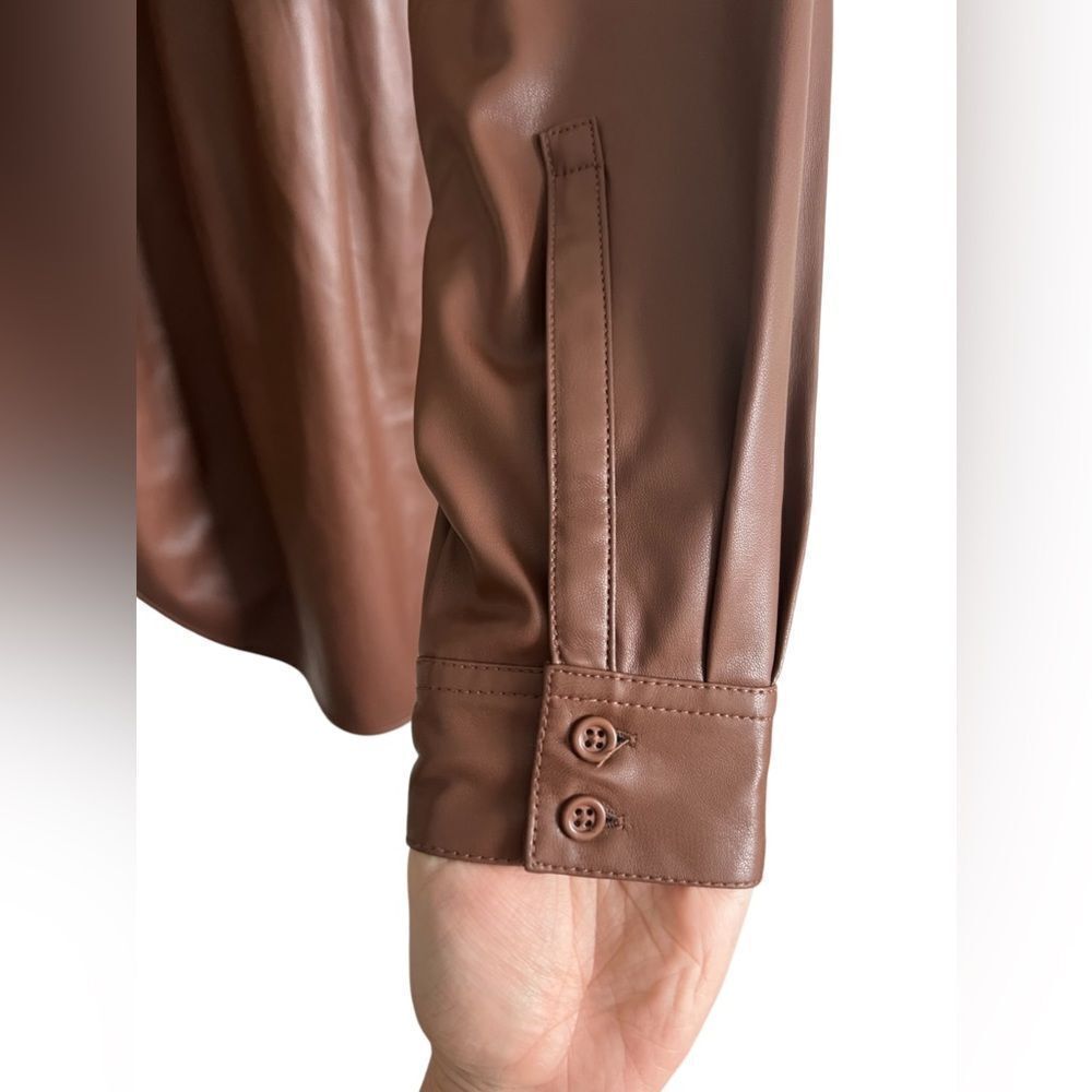 💙ELLA RAFAELLA faux leather popover shirt - Picture 2 of 7